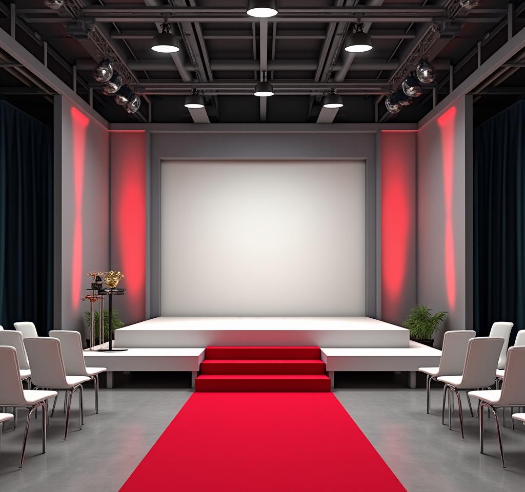 Platform pentas untuk majlis penyampaian hadiah kelab boling